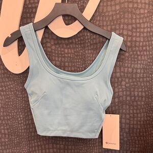 lululemon athletica Light Blue Ribbed Tank Crop Top